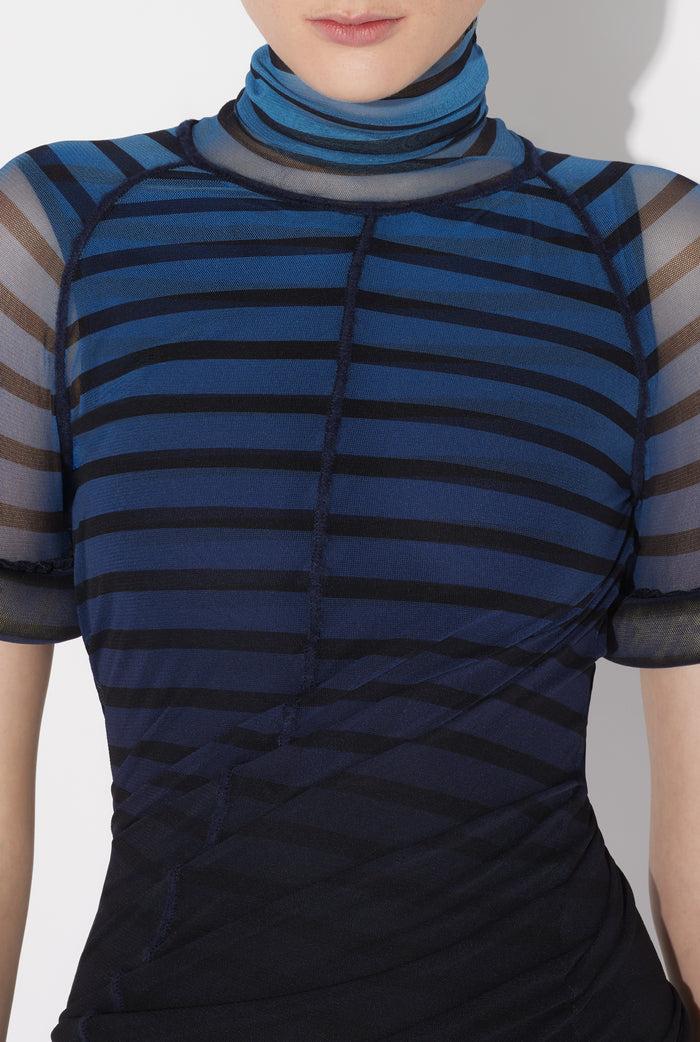 Jean Paul Gaultier La Robe Courte Rayée 3D Noir