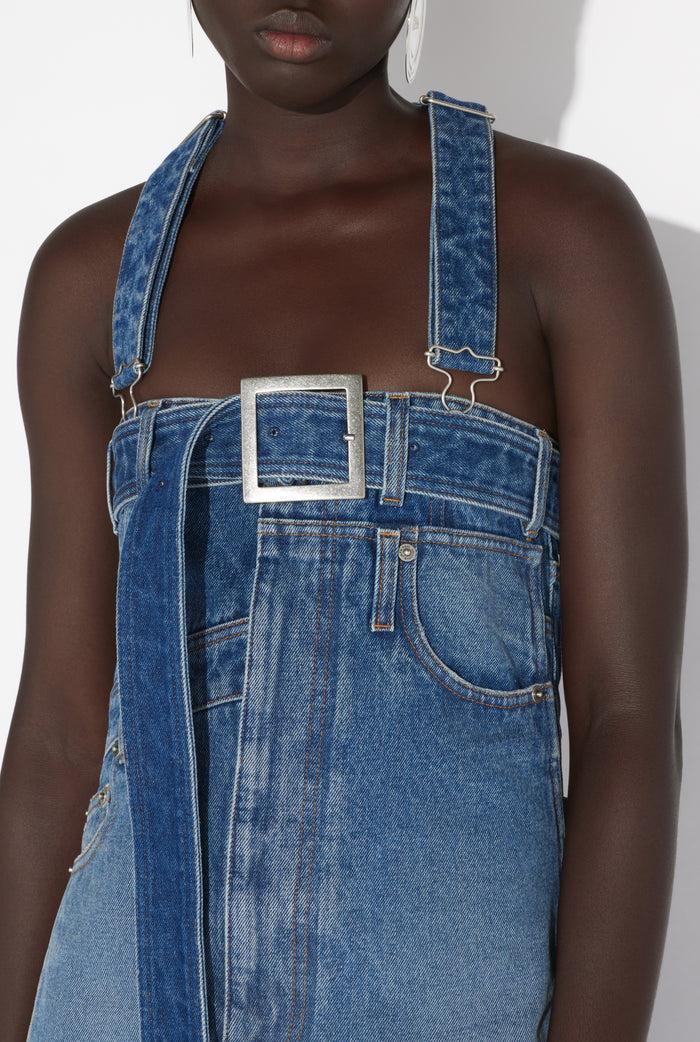 Jean Paul Gaultier La Robe Salopette Denim Bleu