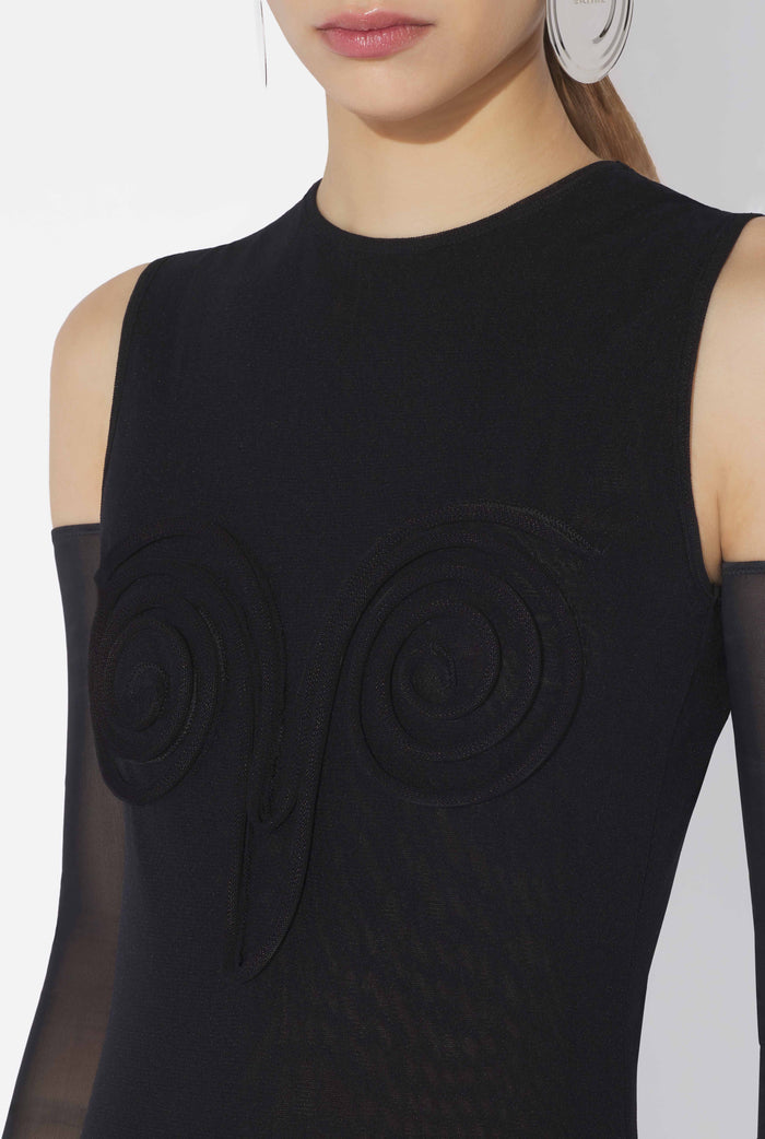 Jean Paul Gaultier La Robe Spirale 3D Noire Noir