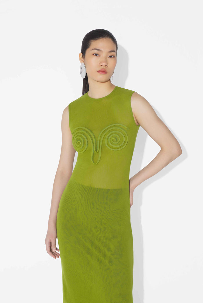 Jean Paul Gaultier La Robe Spirale 3D Verte Vert