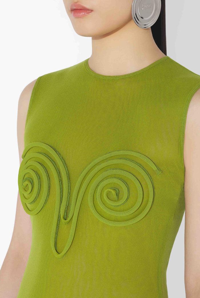 Jean Paul Gaultier La Robe Spirale 3D Verte Vert
