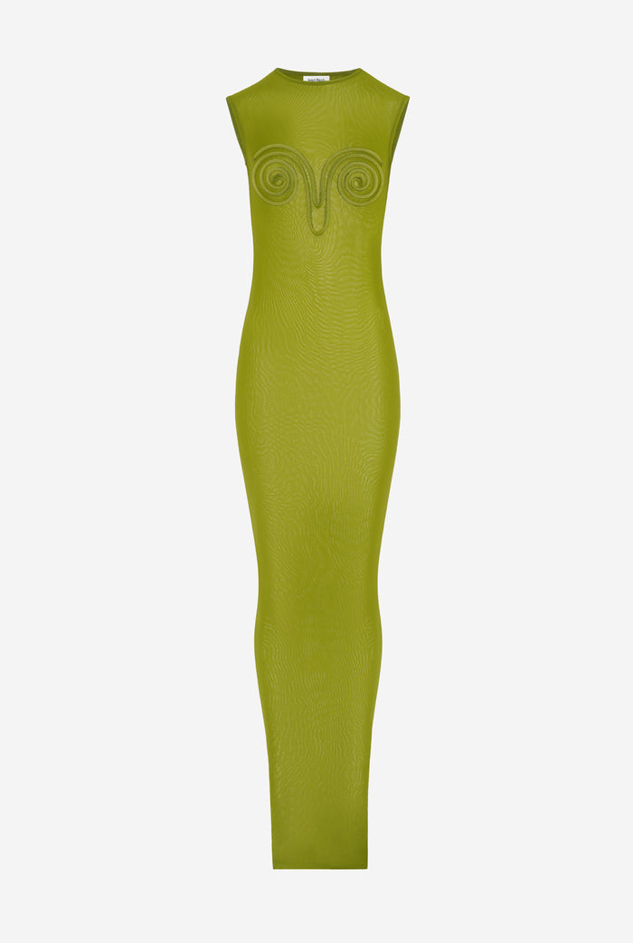 Jean Paul Gaultier La Robe Spirale 3D Verte Vert
