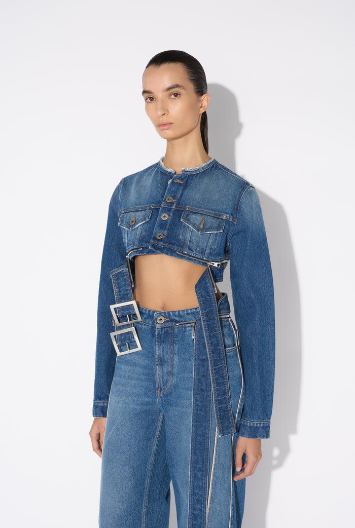 Jean Paul Gaultier La Veste Denim Ceinturée Bleu