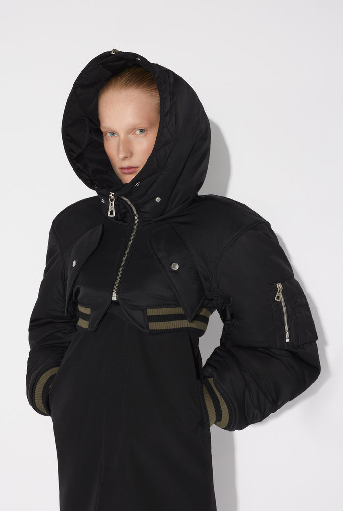 Jean Paul Gaultier Le Bomber Court Matelassé Noir