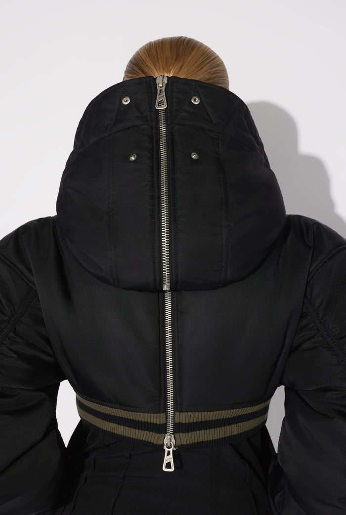 Jean Paul Gaultier Le Bomber Court Matelassé Noir