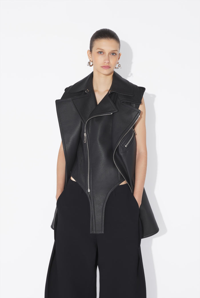 Jean Paul Gaultier Le Gilet En Cuir Noir