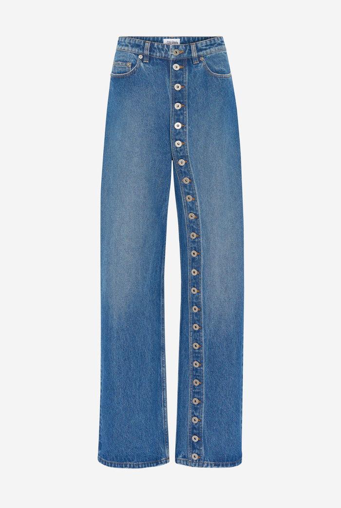 Jean Paul Gaultier Le Jean Denim Boutonné Bleu