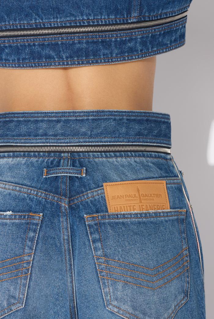 Jean Paul Gaultier Le Jean Denim Ceinturé Bleu