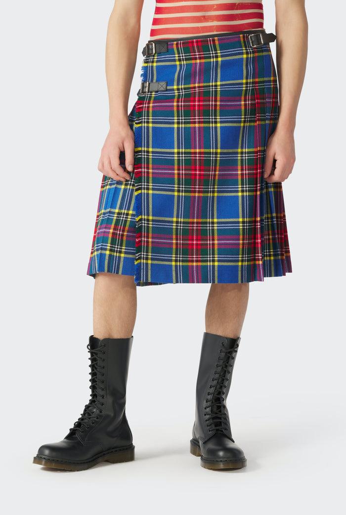 Jean Paul Gaultier Le Kilt Iconique Tartan Bleu
