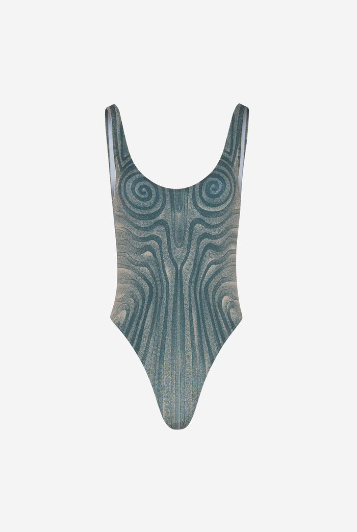 Jean Paul Gaultier Le Maillot Spirale Bleu Bleu