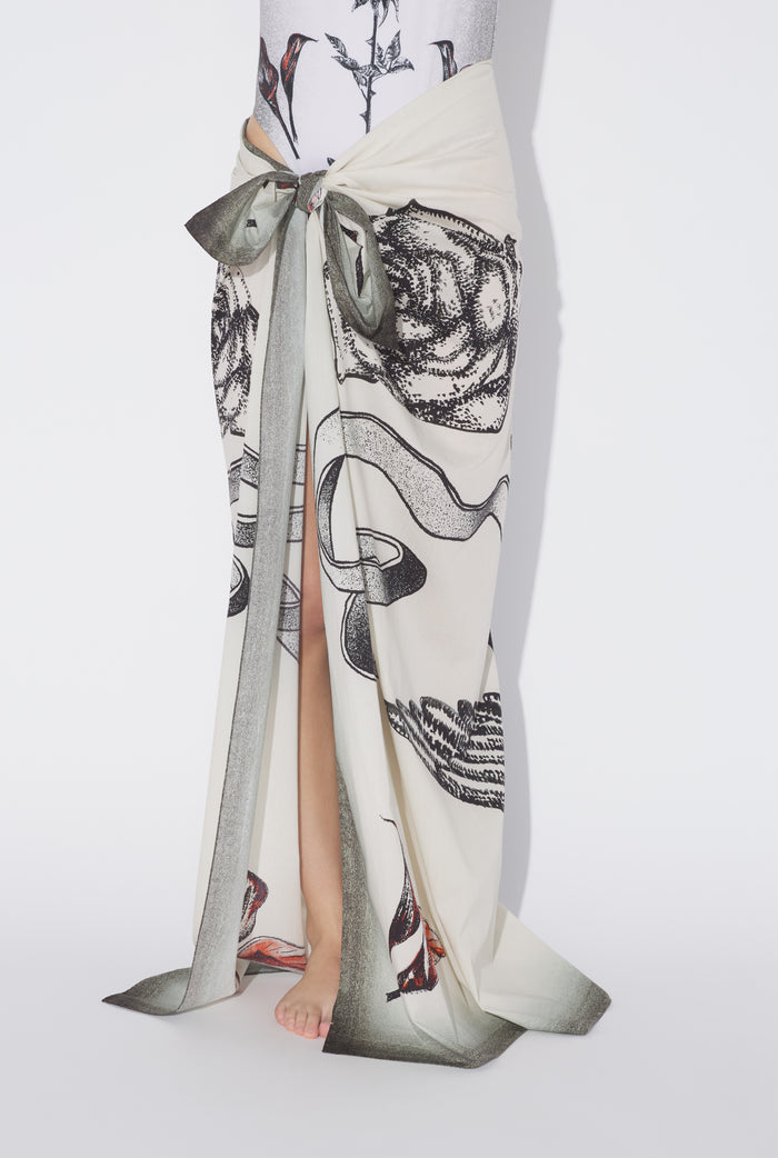 Jean Paul Gaultier Le Paréo Tattoo Bird Écru