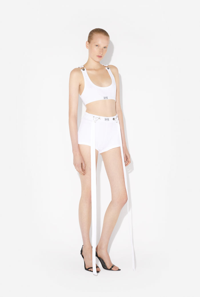 Jean Paul Gaultier Le Short à Patch Blanc Blanc