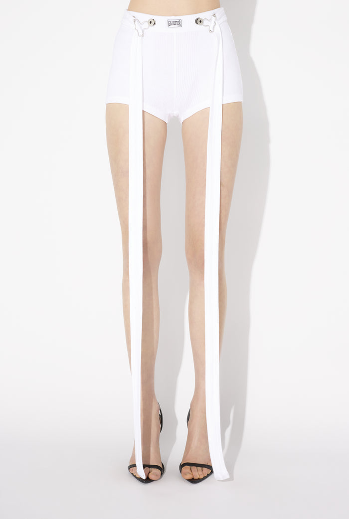 Jean Paul Gaultier Le Short à Patch Blanc Blanc