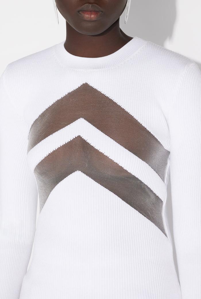 Jean Paul Gaultier Le Top Blanc à Chevrons Blanc