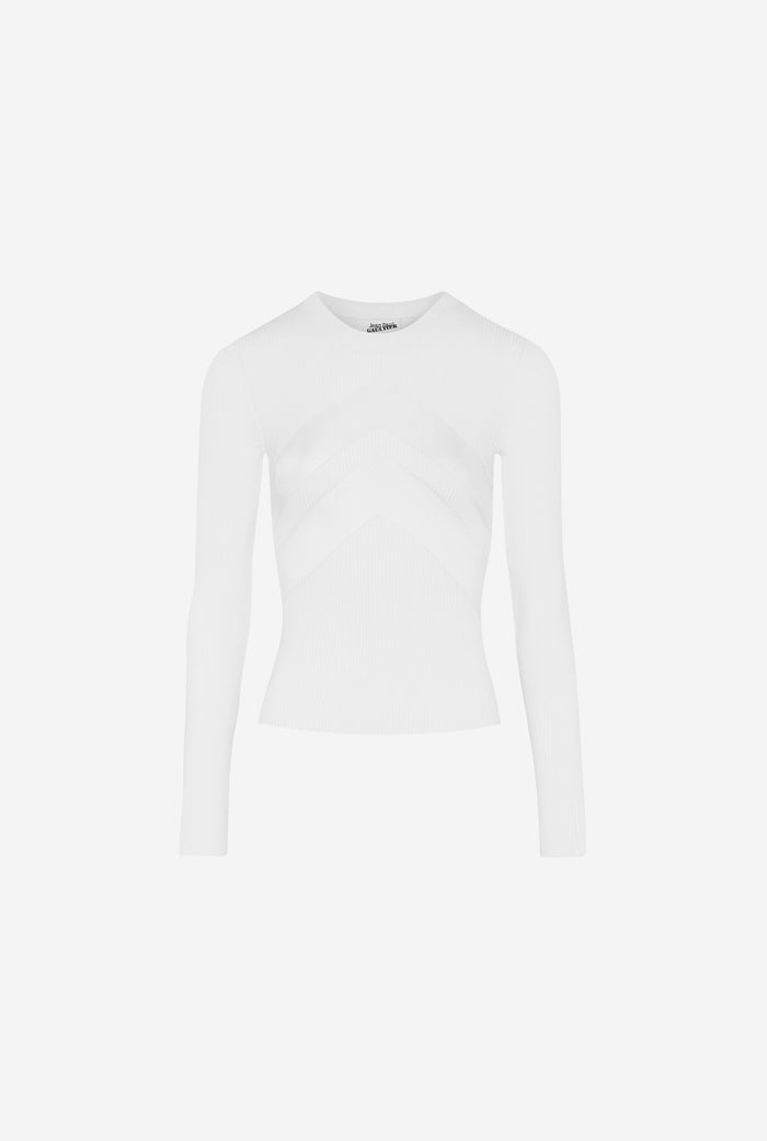 Jean Paul Gaultier Le Top Blanc à Chevrons Blanc