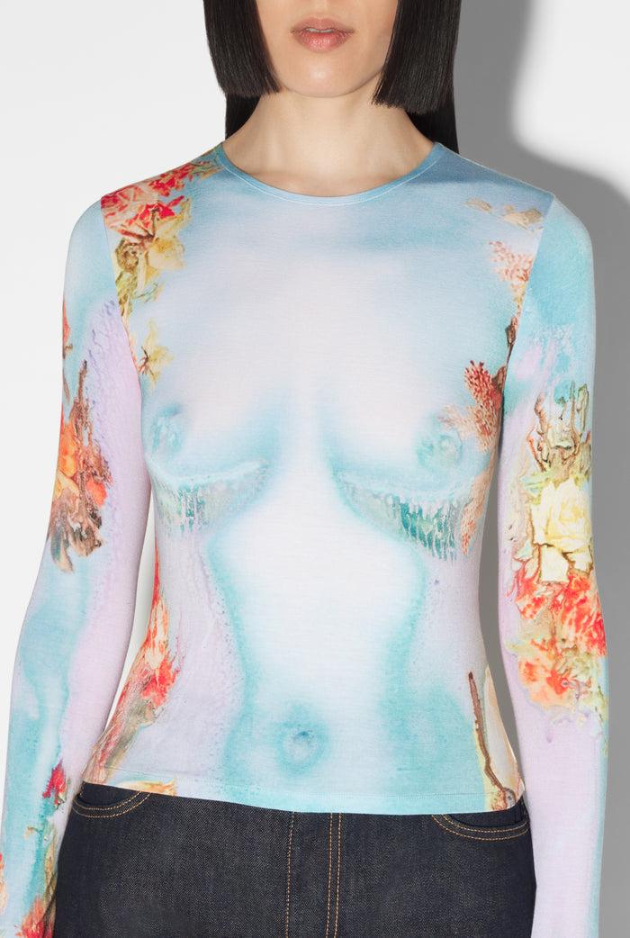 Jean Paul Gaultier Le Top Body Flower Bleu Bleu