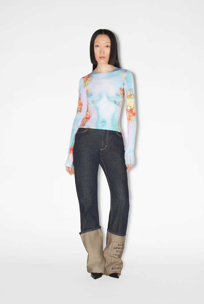 Jean Paul Gaultier Le Top Body Flower Bleu Bleu