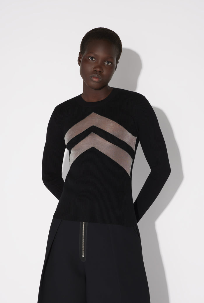 jean paul gaultier Le Top Noir à Chevrons Noir