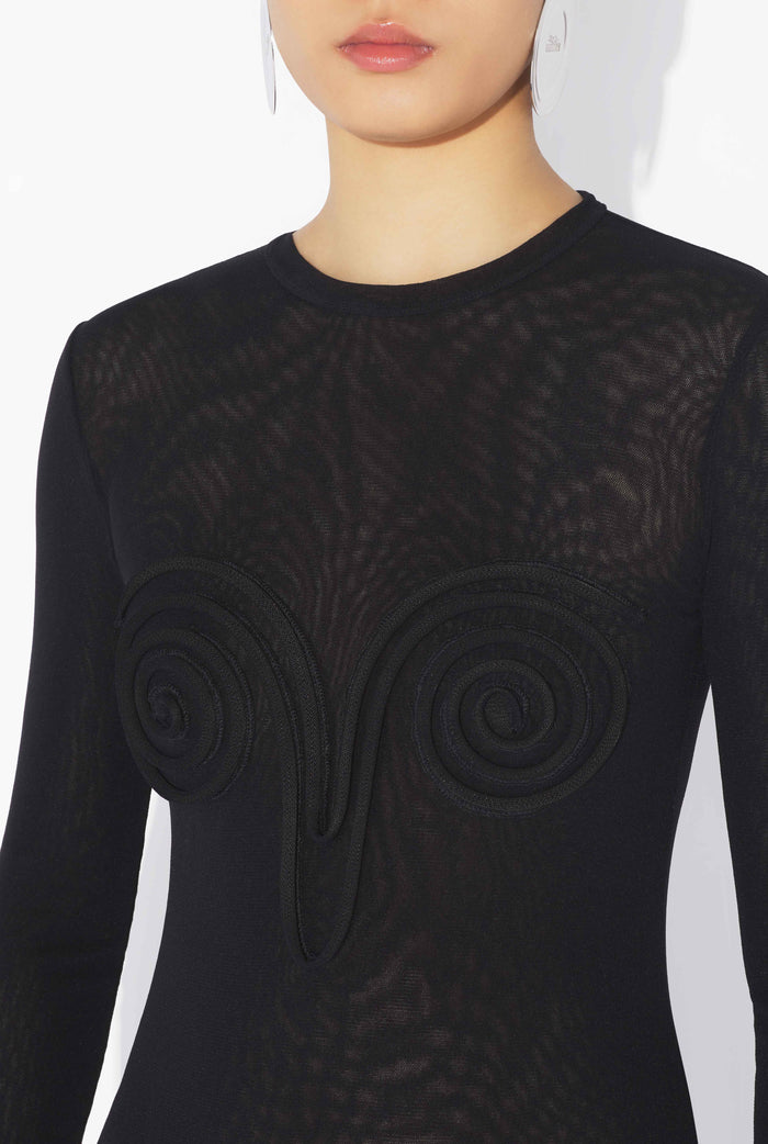 Jean Paul Gaultier Le Top Spirale 3D Noire Noir