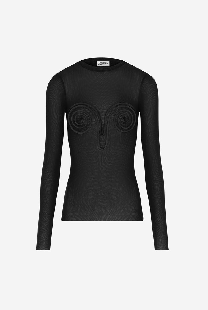 Jean Paul Gaultier Le Top Spirale 3D Noire Noir