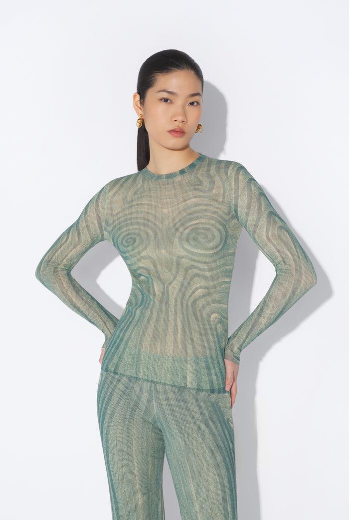 Jean Paul Gaultier Le Top Spirale Bleu Bleu
