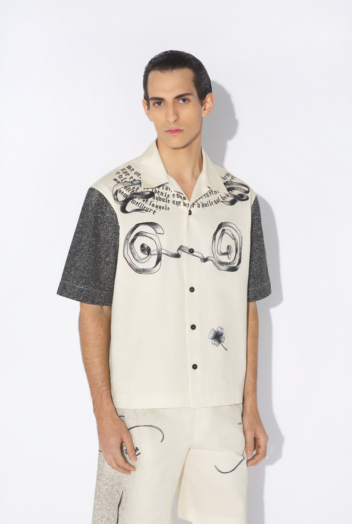 Jean Paul Gaultier La Chemise Bowling Multi-Tattoo Écru
