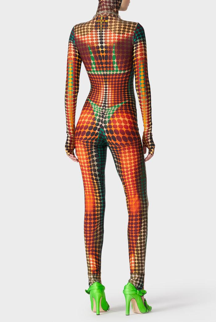 Jean Paul Gaultier La Combinaison Imprimée Dots Marron Orange
