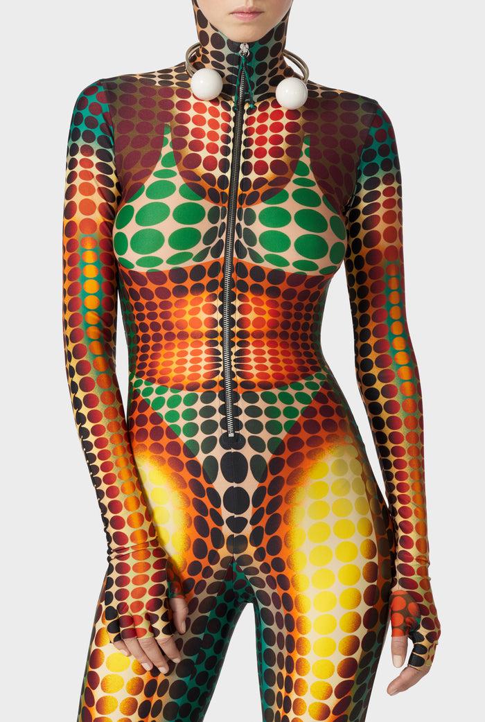 Jean Paul Gaultier La Combinaison Imprimée Dots Marron Orange