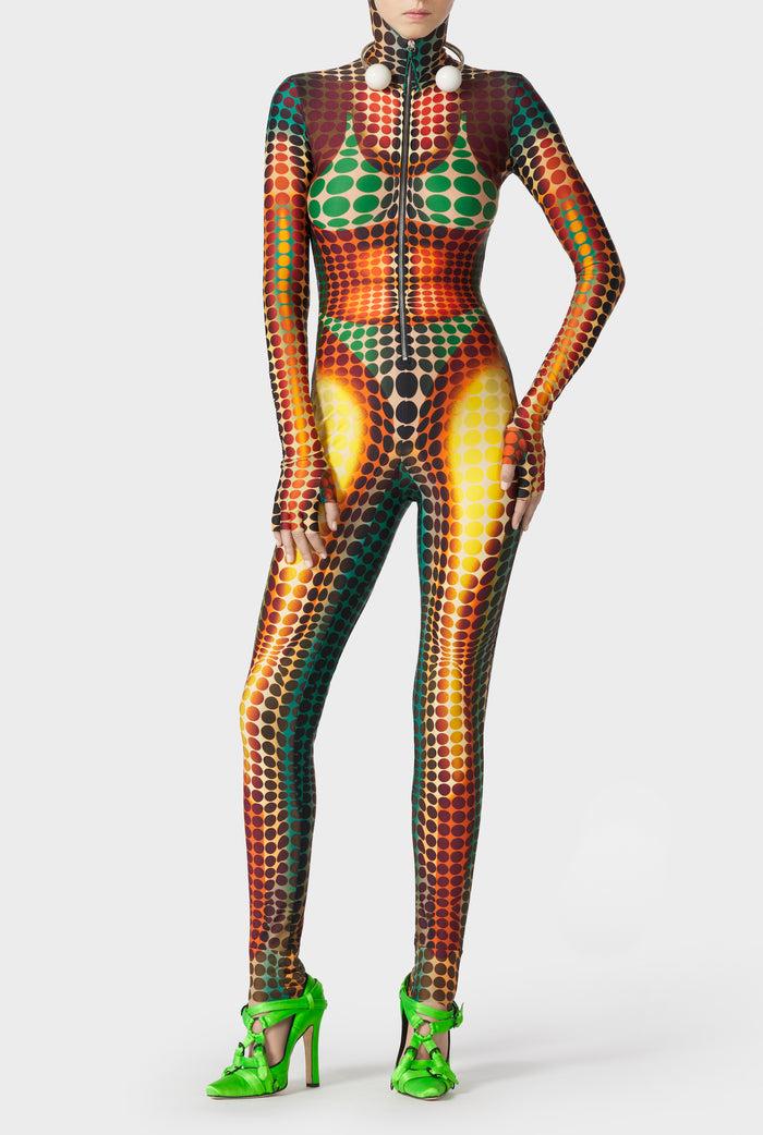 jean paul gaultier La Combinaison imprimée dots Marron Orange