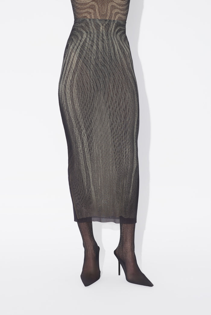 Jean Paul Gaultier La Jupe Longue Spirale Noire Noir