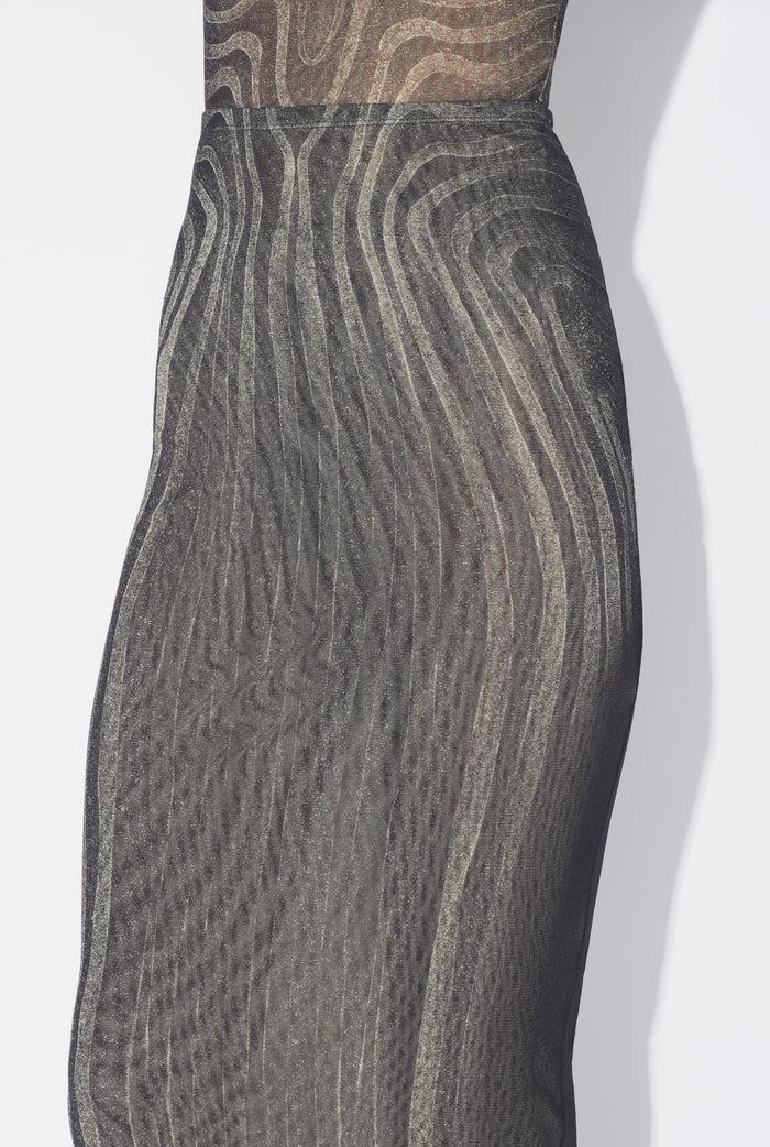 Jean Paul Gaultier La Jupe Longue Spirale Noire Noir