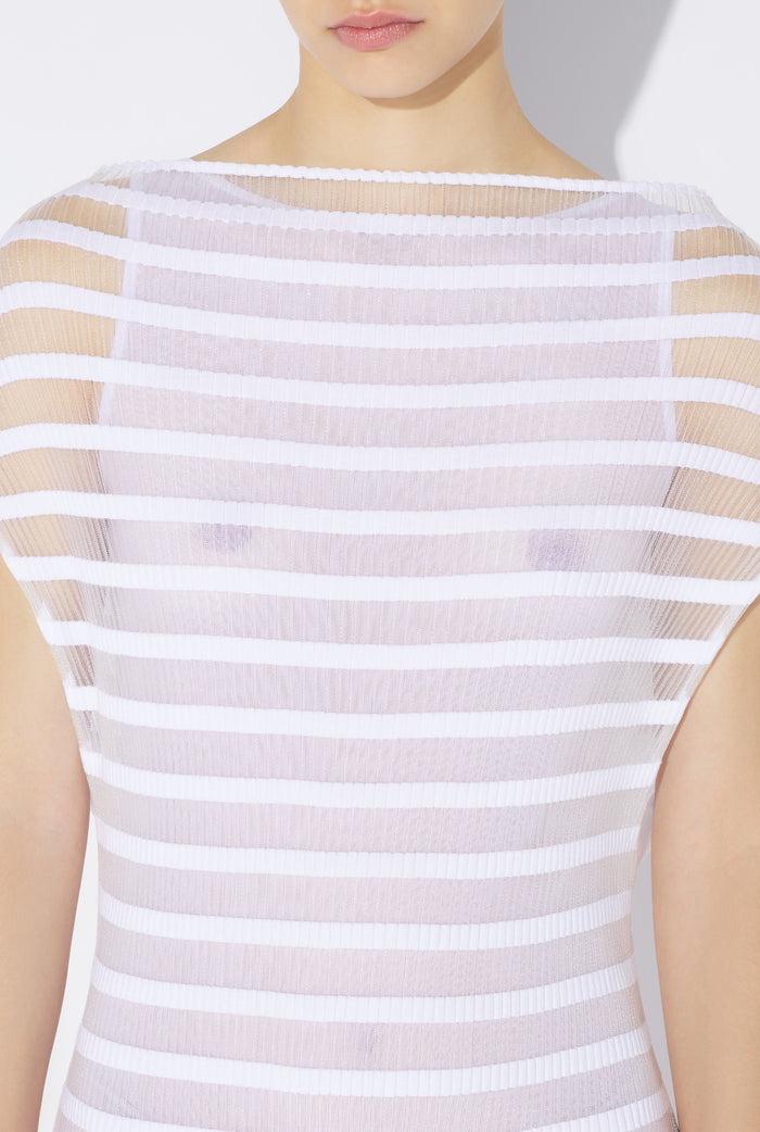 Jean Paul Gaultier La Robe Blanche Rayures Marinière Blanc