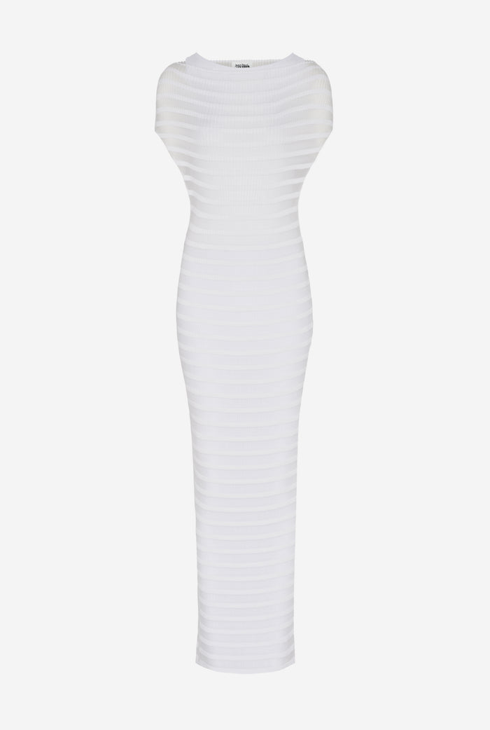 Jean Paul Gaultier La Robe Blanche Rayures Marinière Blanc