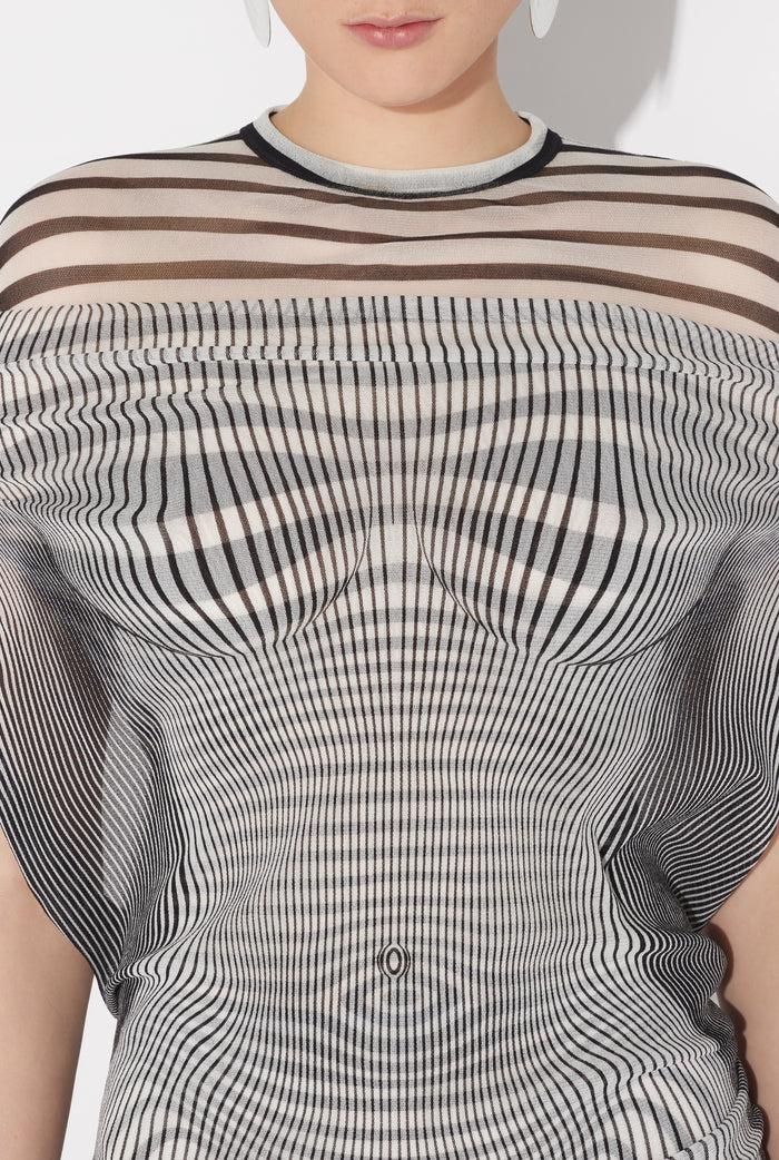 Jean Paul Gaultier La Robe Courte Drapée Body Morphing Blanc