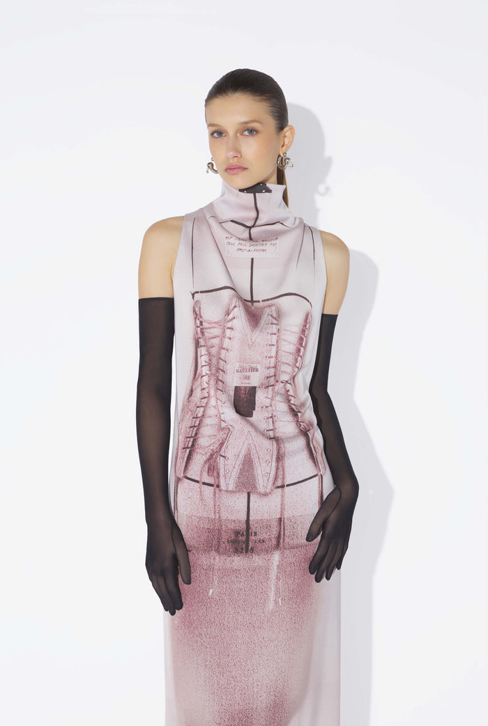Jean Paul Gaultier La Robe Drapée Trompe-L'Œil Corset Rose