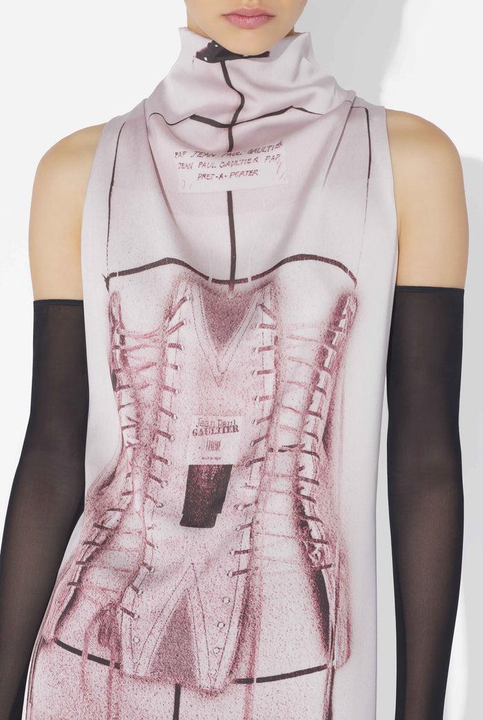 Jean Paul Gaultier La Robe Drapée Trompe-L'Œil Corset Rose