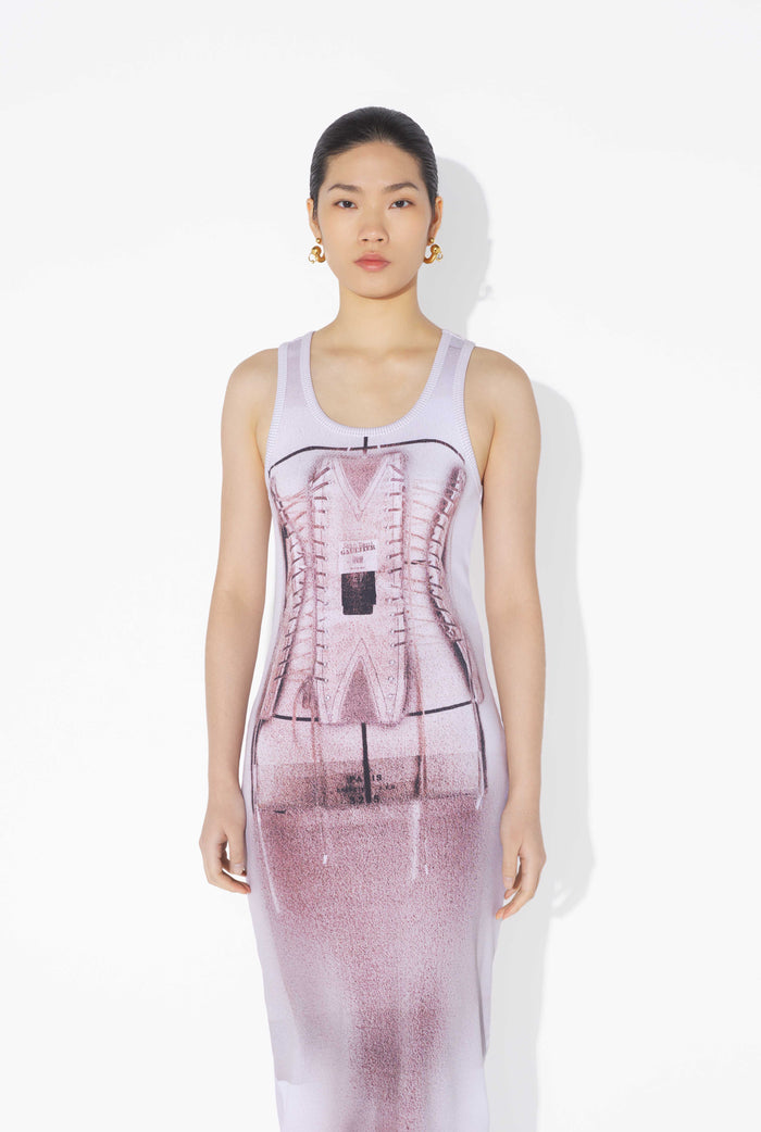 Jean Paul Gaultier La Robe En Maille Trompe-L'Œil Corset Rose