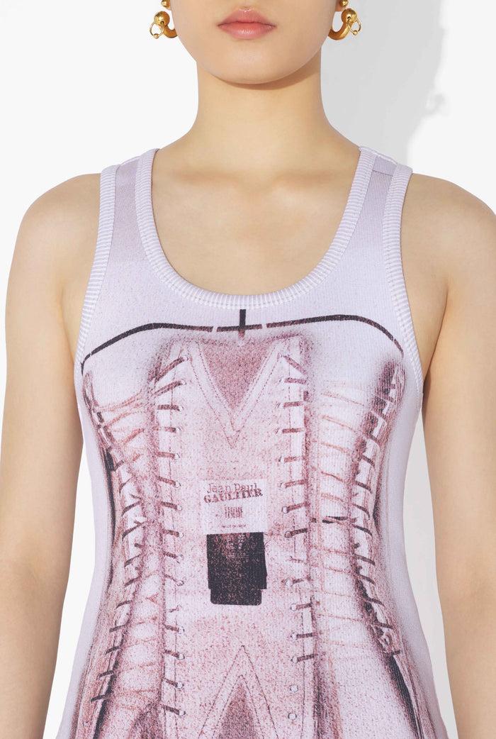 Jean Paul Gaultier La Robe En Maille Trompe-L'Œil Corset Rose