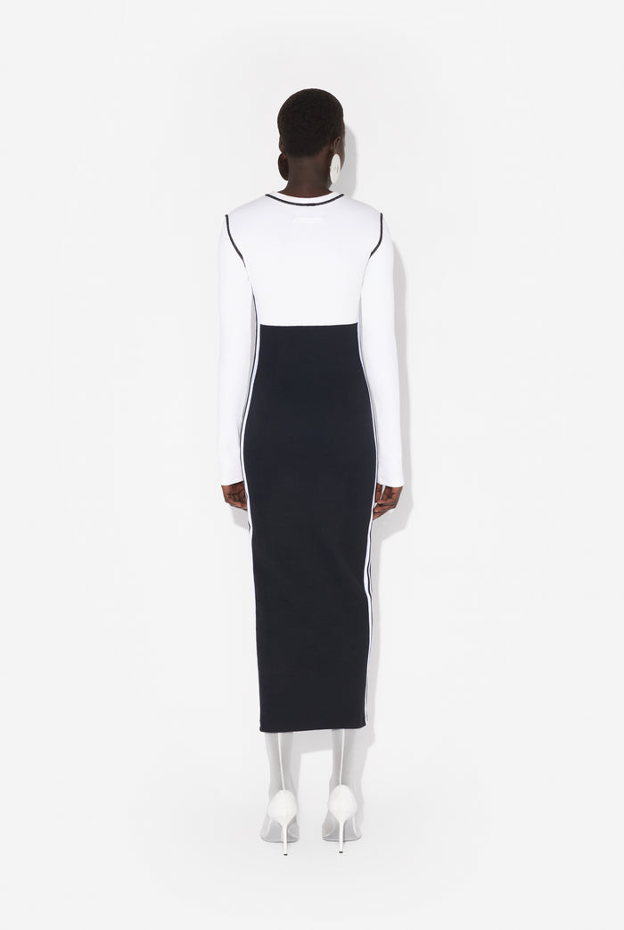 jean paul gaultier La Robe Longue Color Block Blanc