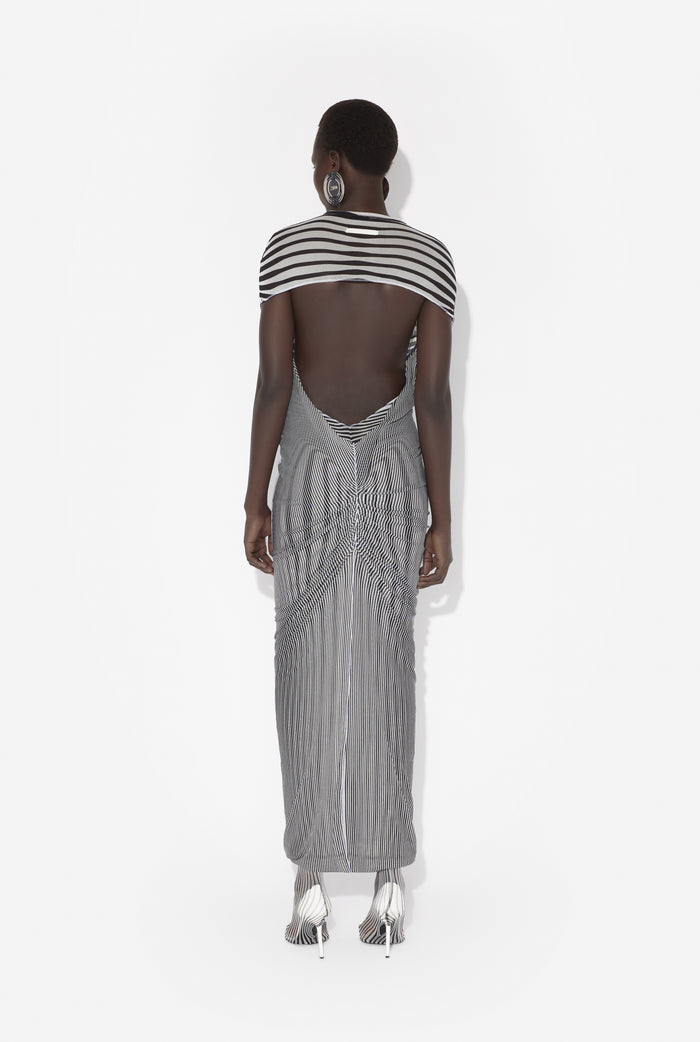 Jean Paul Gaultier La Robe Longue Drapée Body Morphing Blanc