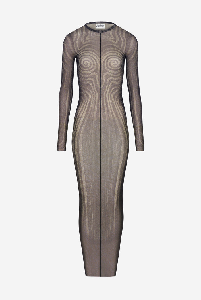 Jean Paul Gaultier La Robe Longue Spirale Noire Noir