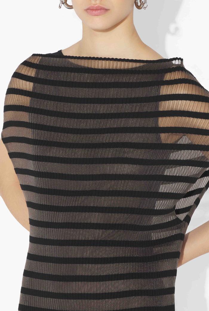 Jean Paul Gaultier La Robe Noire Rayures Marinière Noir