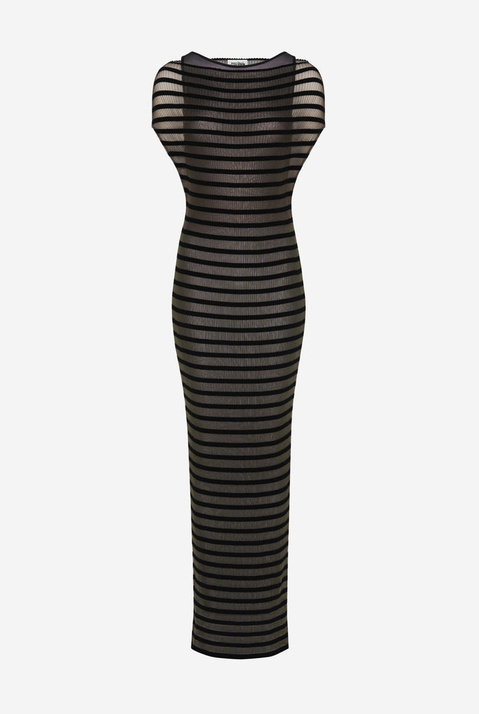Jean Paul Gaultier La Robe Noire Rayures Marinière Noir