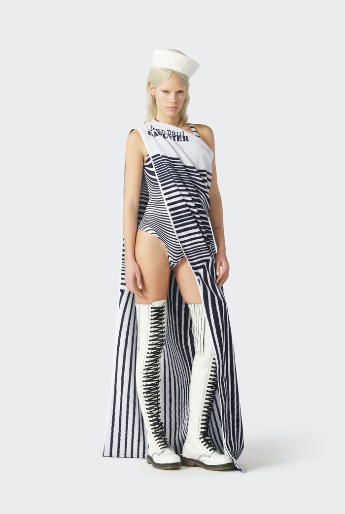 jean paul gaultier La Serviette Body Morphing Marine Blanc