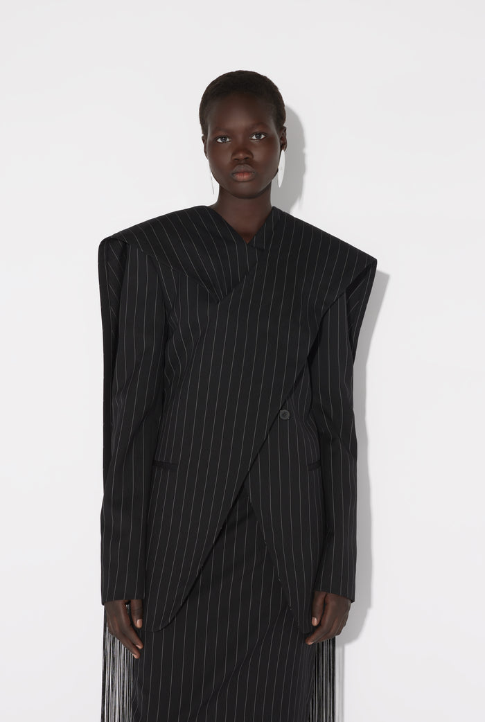 Jean Paul Gaultier La Veste Tailleur à Franges Noir