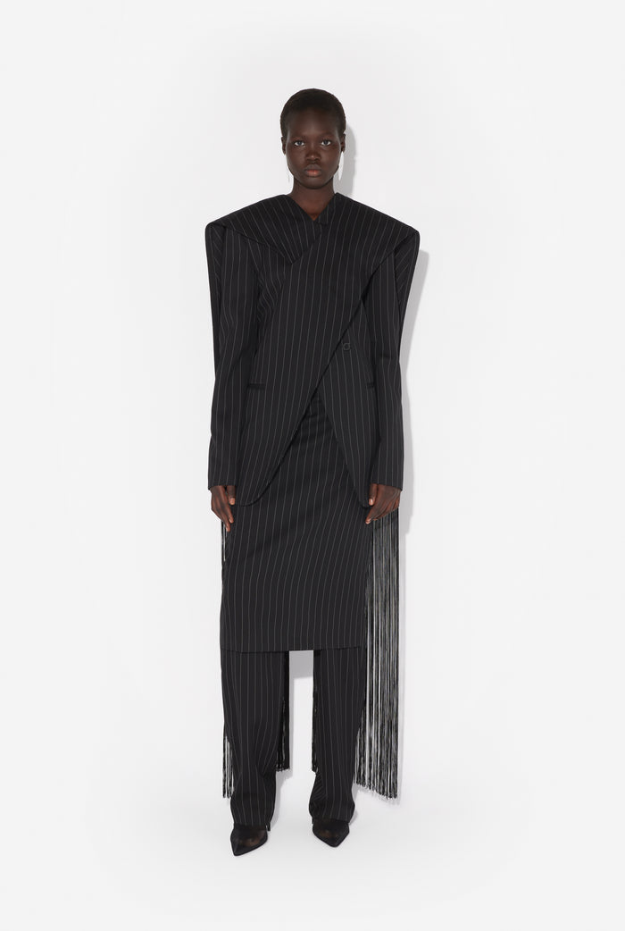 jean paul gaultier La Veste Tailleur à Franges Noir