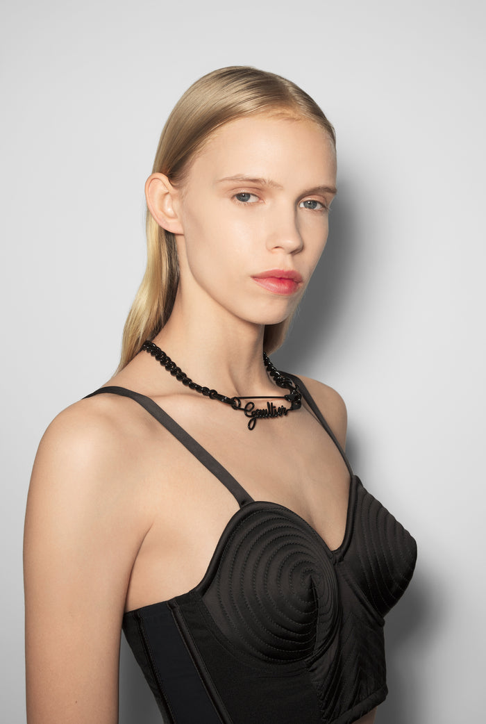Jean Paul Gaultier Le Collier épingle Gaultier Noir Noir