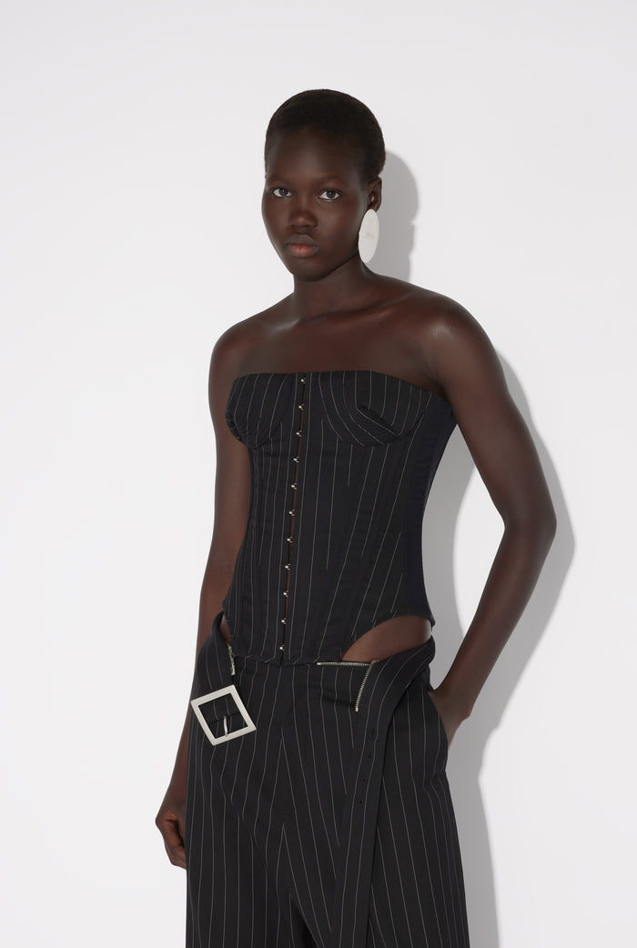 Jean Paul Gaultier Le Corset Tailleur Bi-Matière Noir