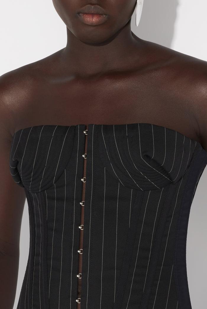 Jean Paul Gaultier Le Corset Tailleur Bi-Matière Noir