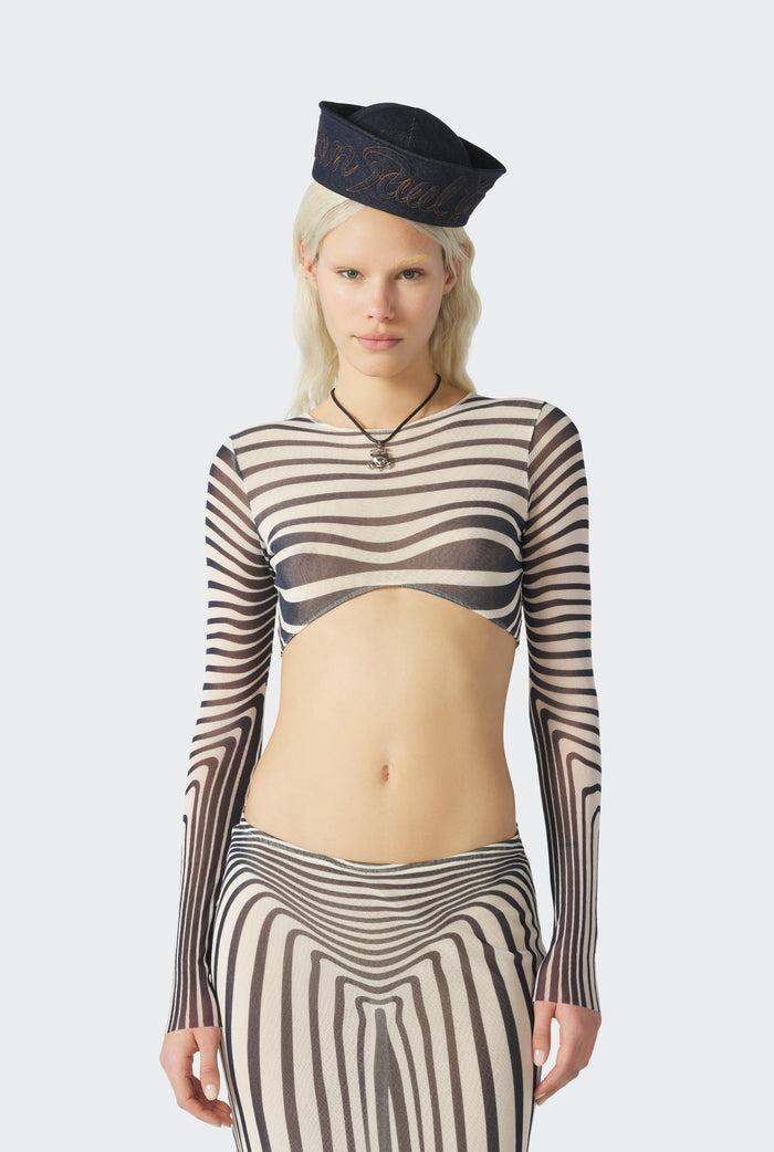 jean paul gaultier Le Crop Top Body Morphing Marine Beige